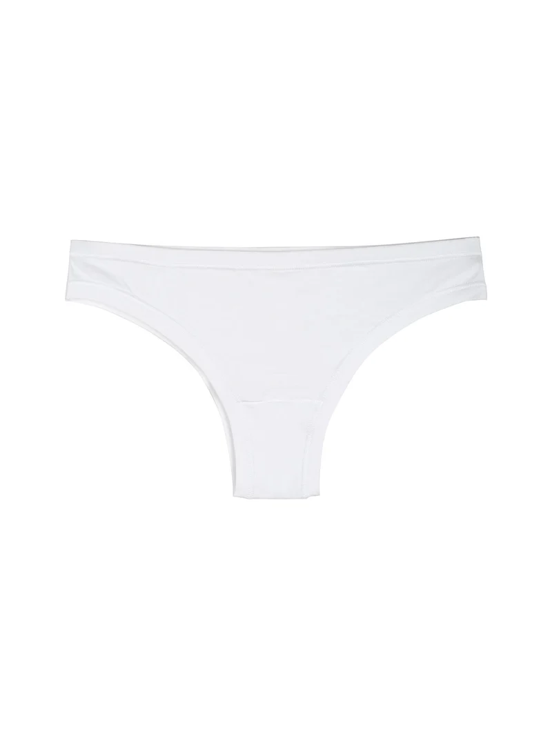 Confezione da 3 brasiliani da donna in cotone bielastico - bianco