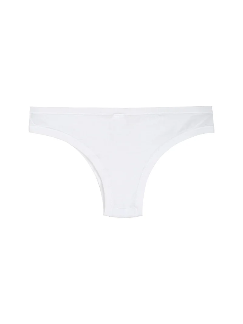 Confezione da 3 brasiliani da donna in cotone bielastico - bianco