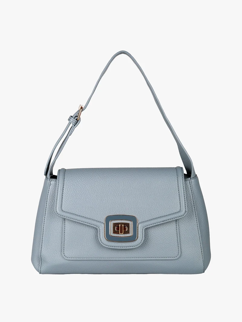 Borsa donna a spalla con chiusura a girello - azzurro