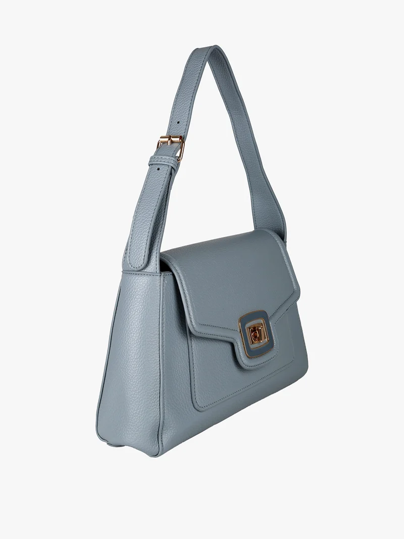 Borsa donna a spalla con chiusura a girello - azzurro