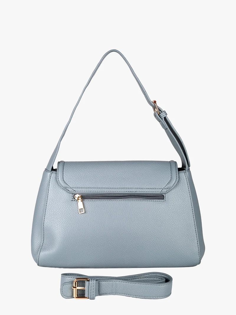 Borsa donna a spalla con chiusura a girello - azzurro