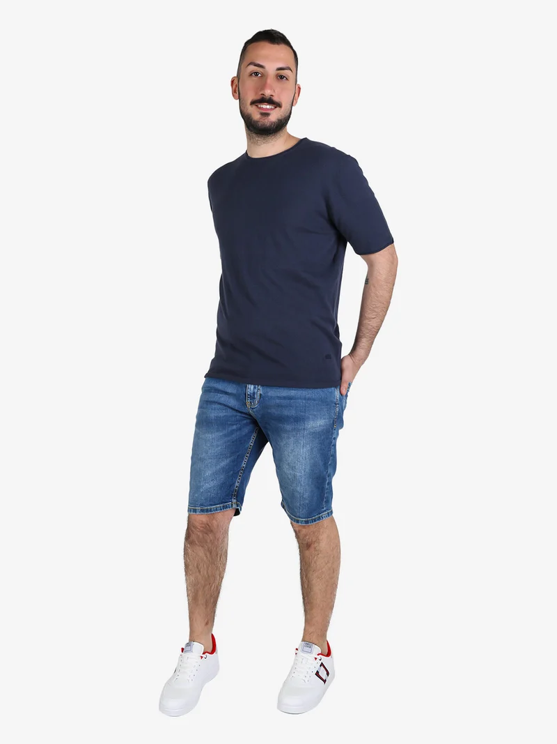 T-shirt da uomo in cotone - blu scuro