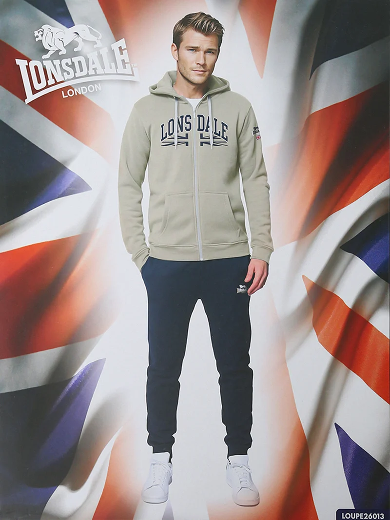 Completo tuta da uomo 2 pezzi con cappuccio e zip - naturale