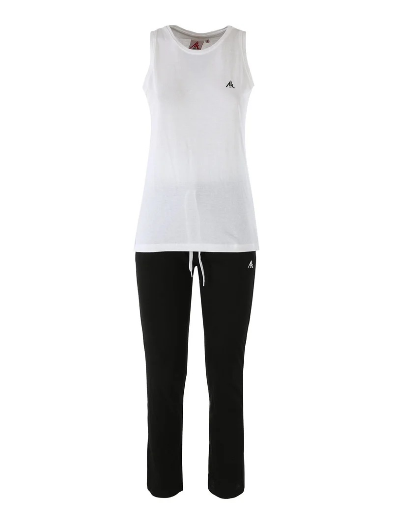 Completo sportivo da donna con canotta e pantaloni - bianco