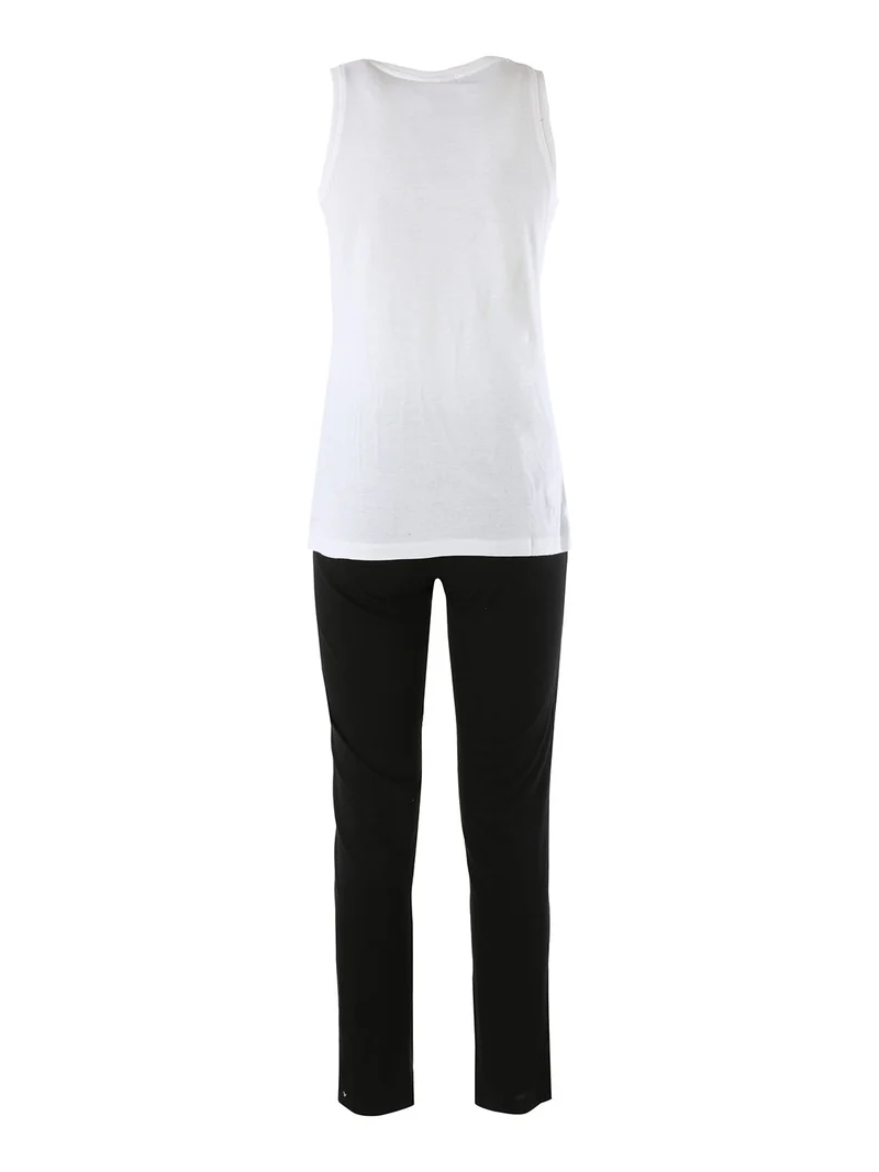 Completo sportivo da donna con canotta e pantaloni - bianco