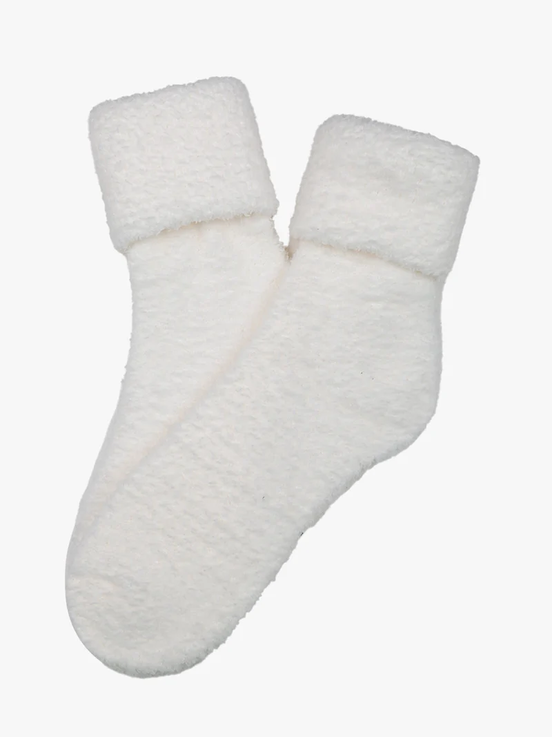 Calze antiscivolo morbide da donna - bianco