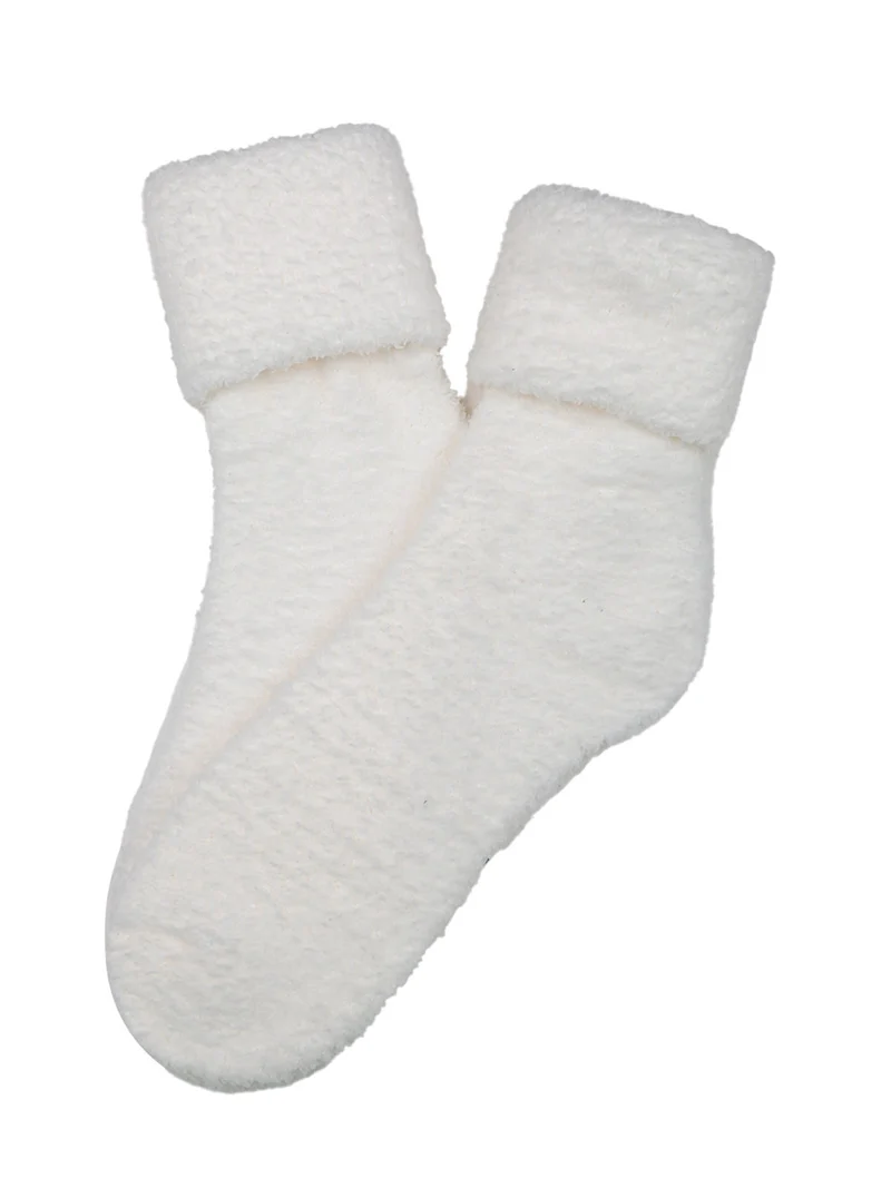Calze antiscivolo morbide da donna - bianco