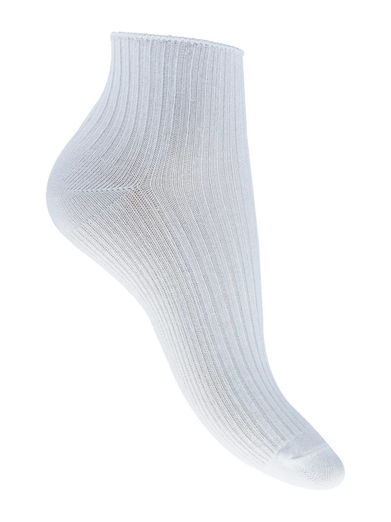 Calze corte da donna a costine - bianco