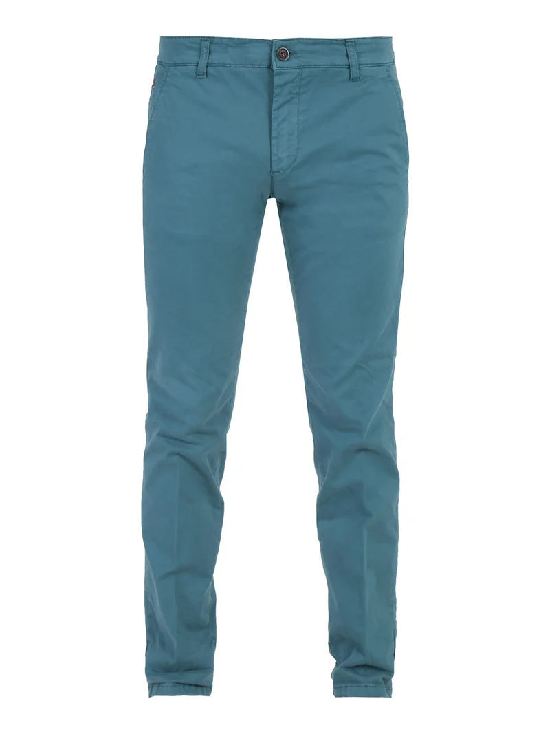 Pantaloni da uomo in cotone slim fit - ottanio