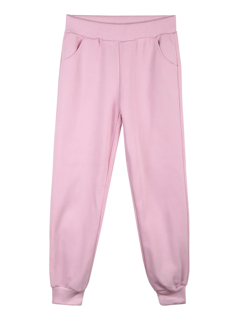 Completo tuta 2 pezzi da bambina con cappuccio - rosa
