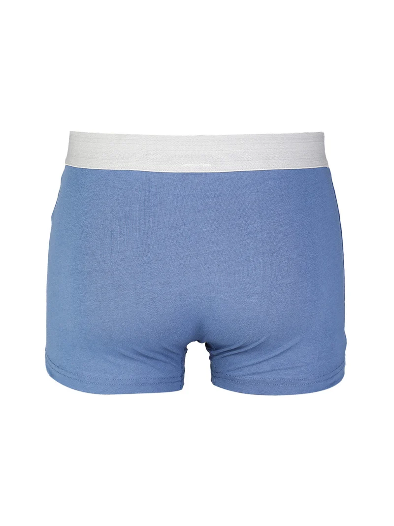Boxer da uomo tinta unita in cotone bielastico - blu