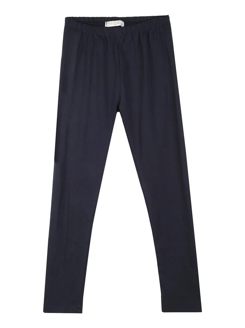 Leggings da bambina in cotone - blu scuro