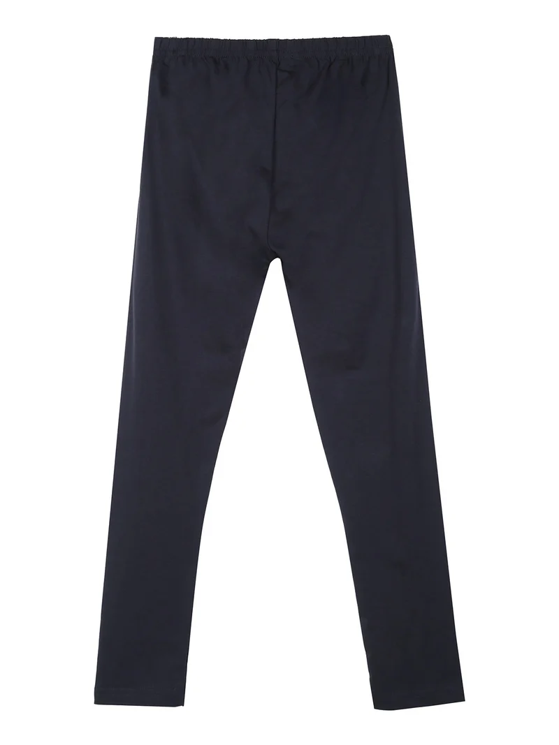 Leggings da bambina in cotone - blu scuro