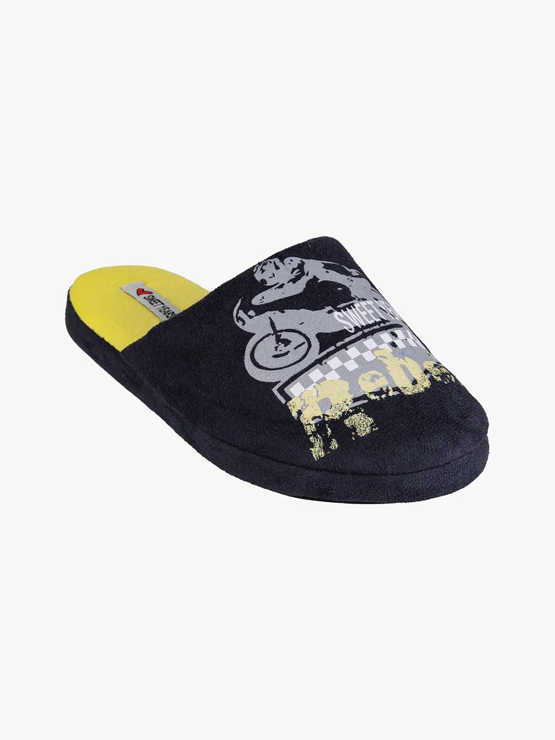 Pantofole bimbo in tessuto scamosciato - blu scuro