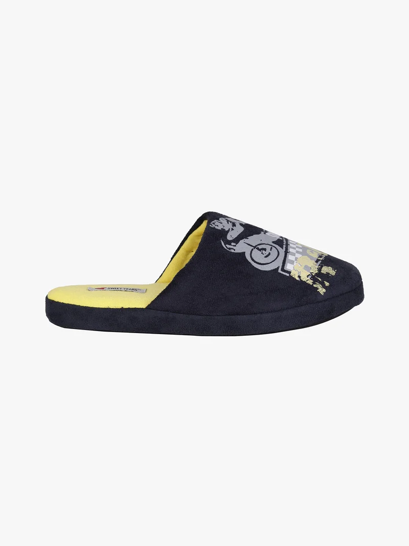 Pantofole bimbo in tessuto scamosciato - blu scuro