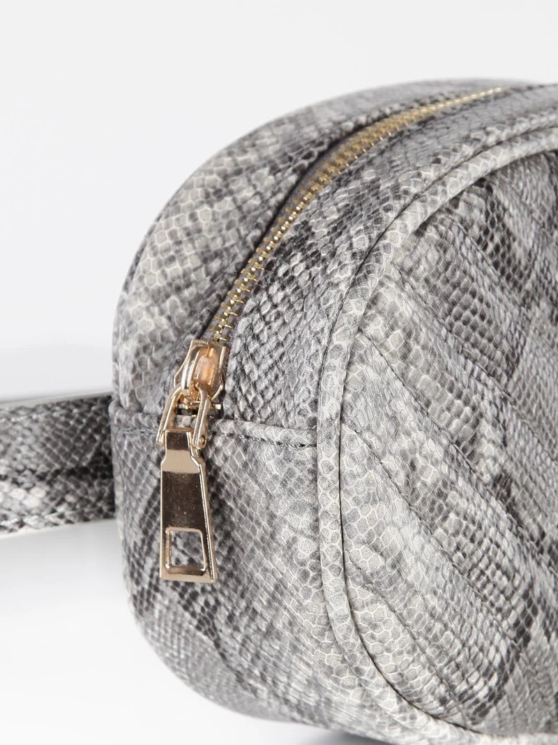 Marsupio effetto pelle di serpente - grigio