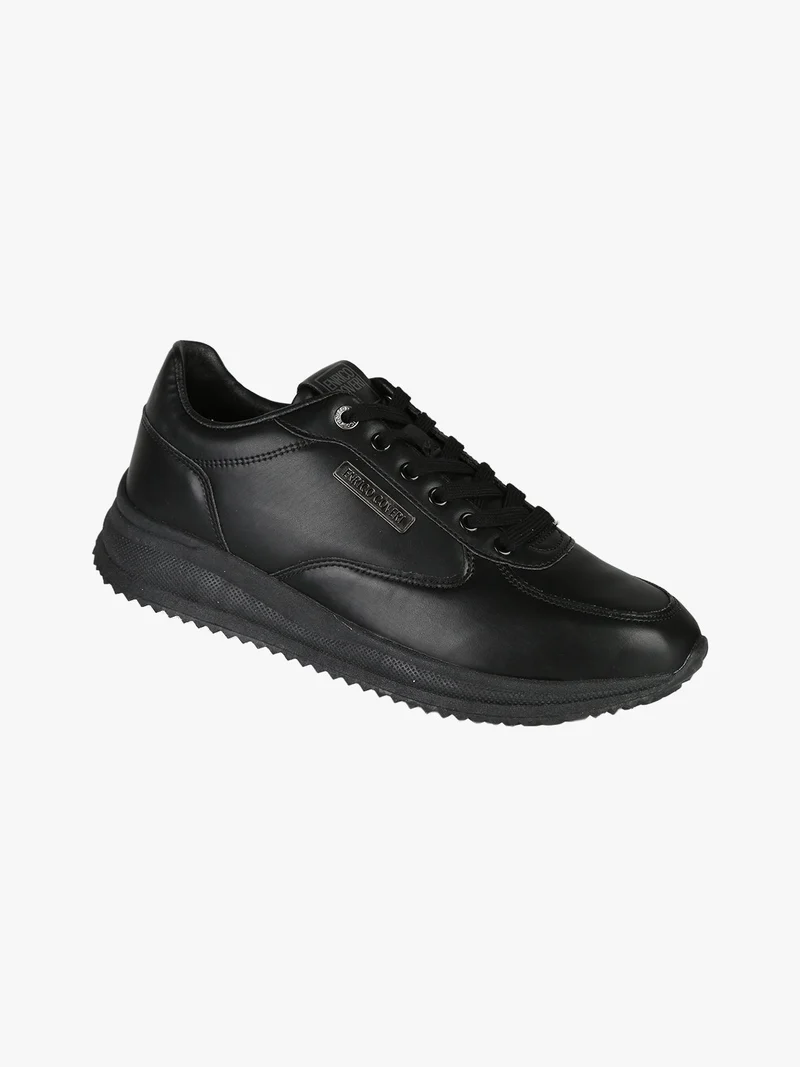 Sneakers stringate da uomo in ecopelle - nero