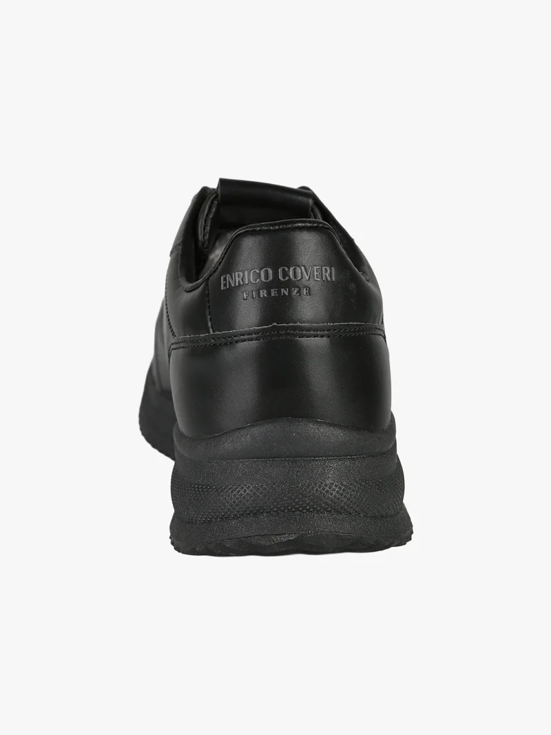 Sneakers stringate da uomo in ecopelle - nero