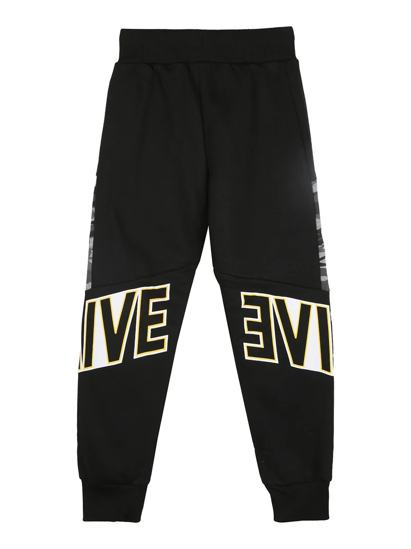 Pantaloni tuta da bambino con interno felpato - nero