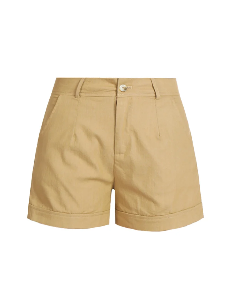 Shorts donna con tasche - khaki