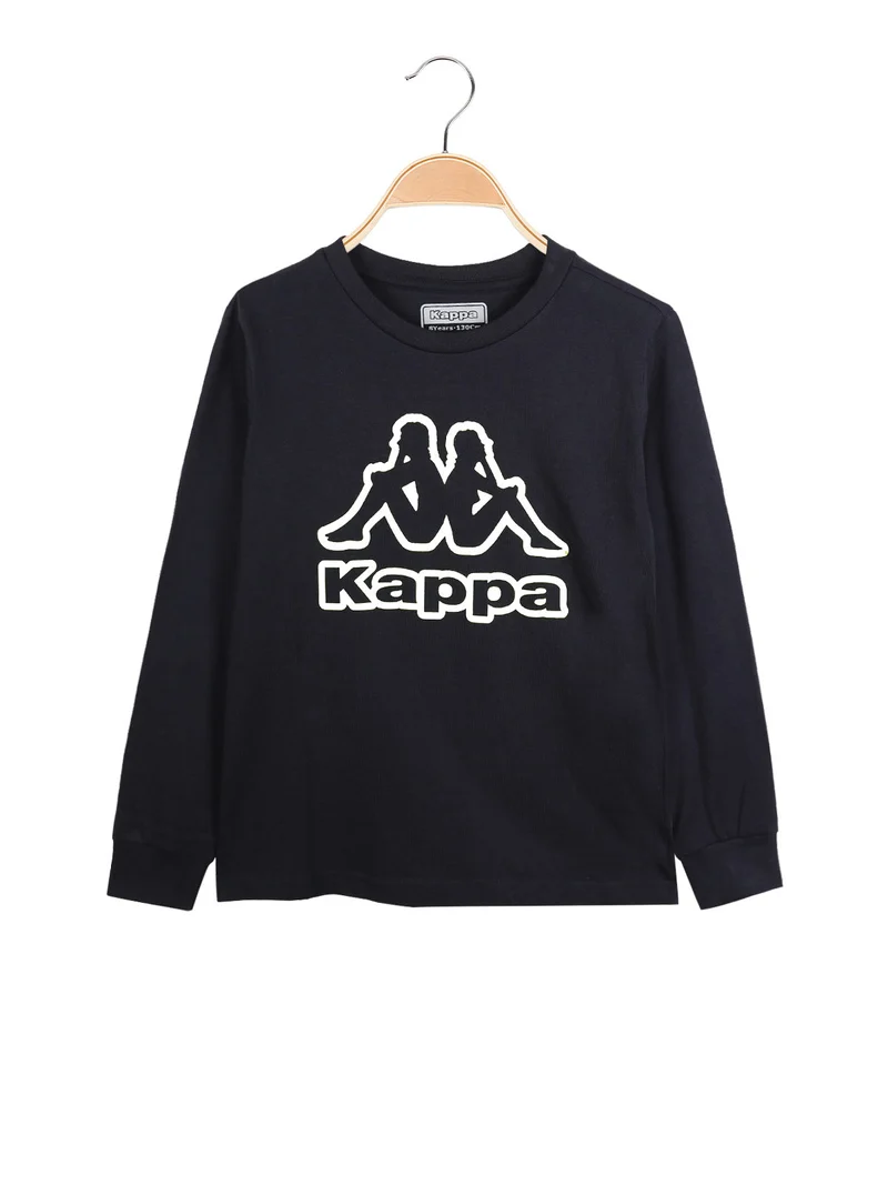 T-shirt da ragazzo a maniche lunghe in cotone - blu scuro