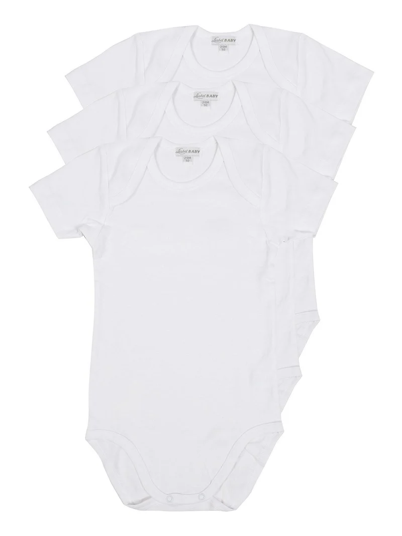 Body in caldo cotone da neonato confezione 3 pezzi - bianco