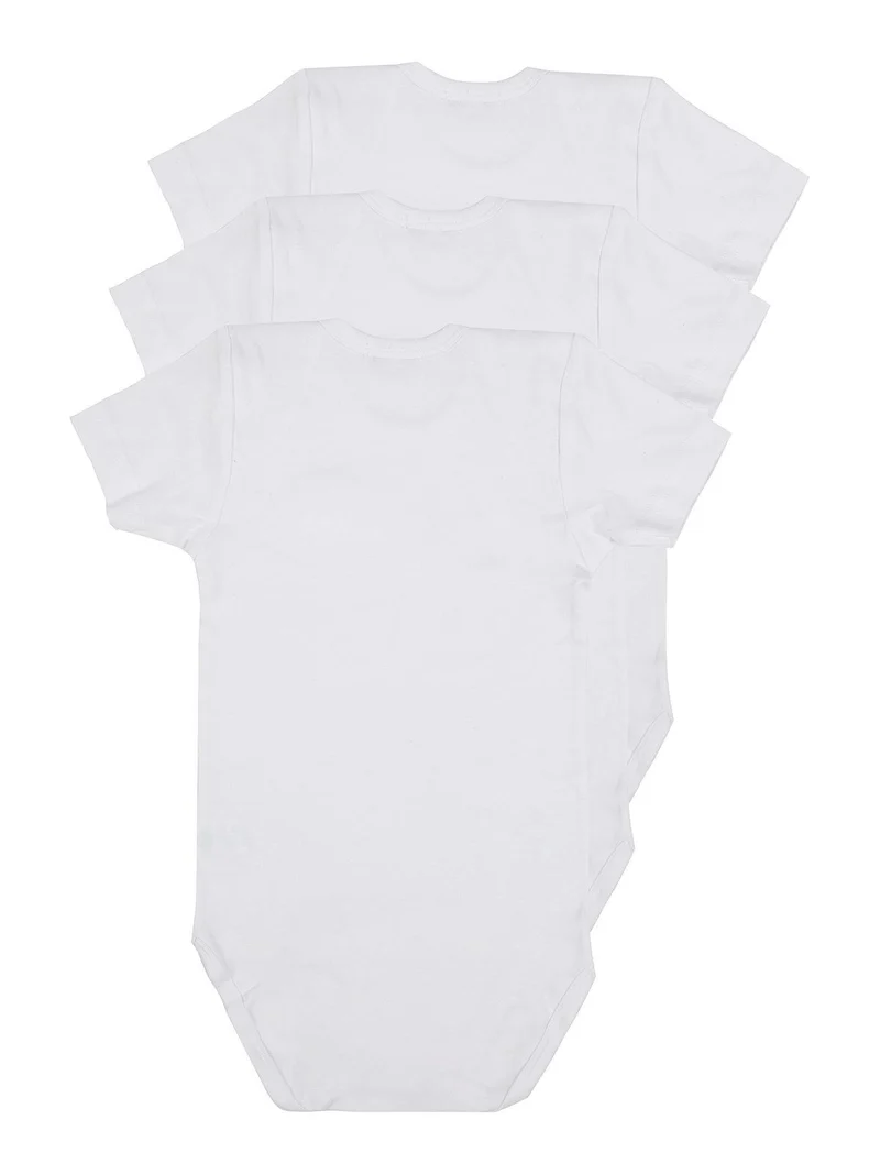 Body in caldo cotone da neonato confezione 3 pezzi - bianco