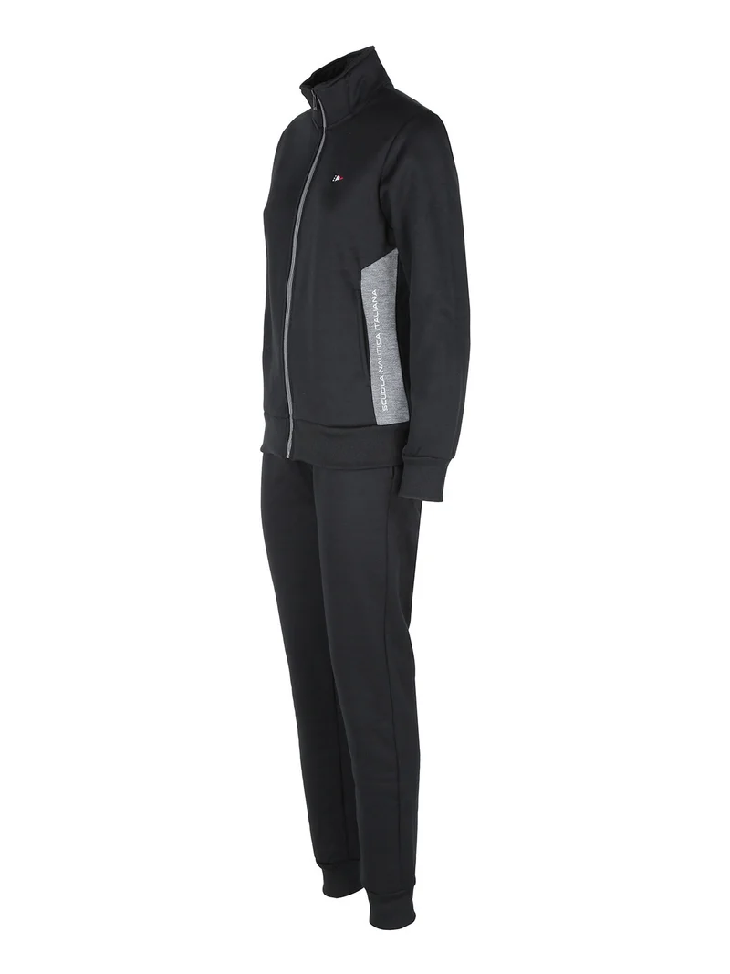 Tuta felpata 2 pezzi da donna full zip - nero