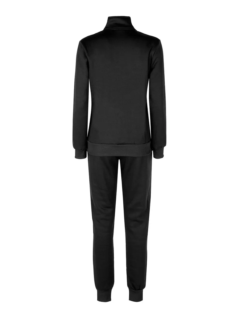 Tuta felpata 2 pezzi da donna full zip - nero