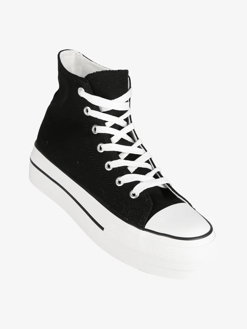 Sneakers alte donna con platform - nero