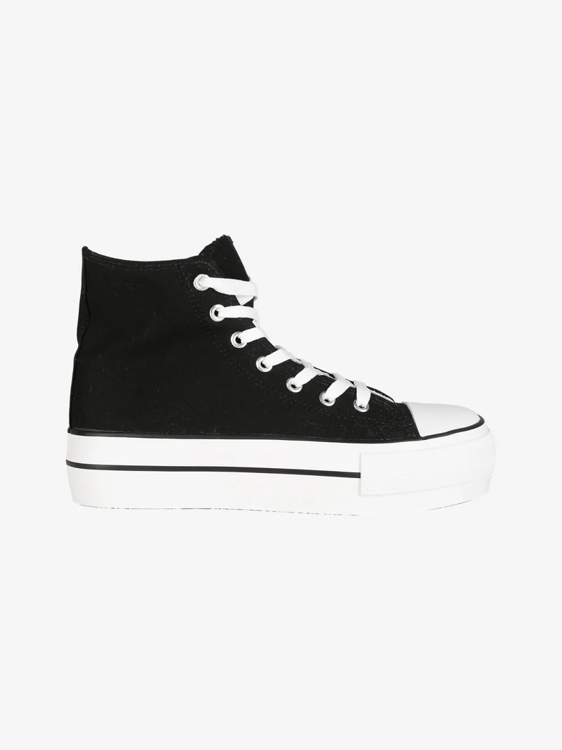 Sneakers alte donna con platform - nero