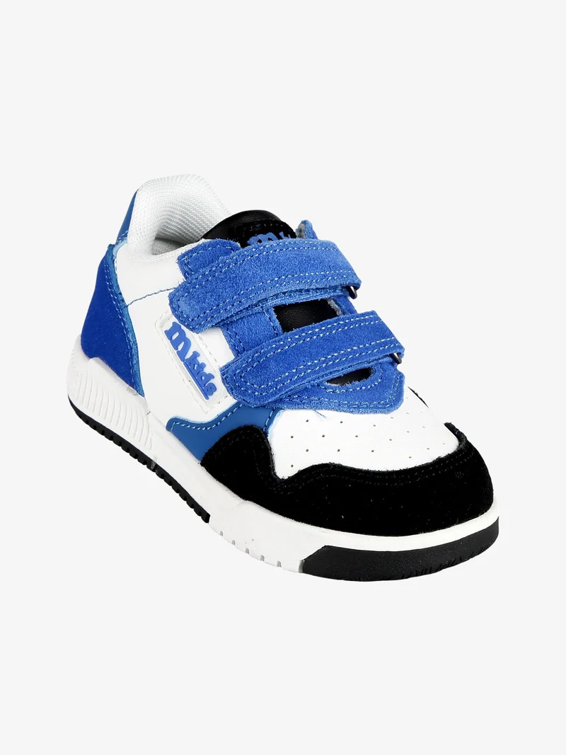 Sneakers bicolor da bambino con strappi - blu