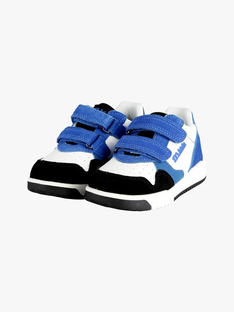 Sneakers bicolor da bambino con strappi - blu