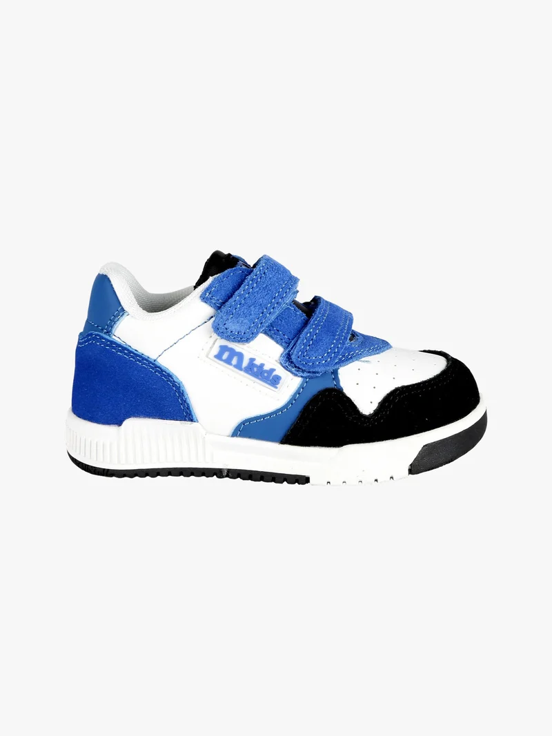 Sneakers bicolor da bambino con strappi - blu
