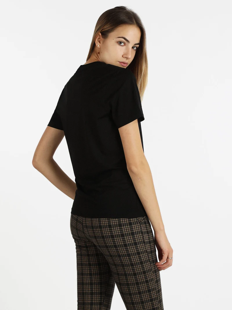 T-shirt manica corta donna segno zodiacale Toro - nero