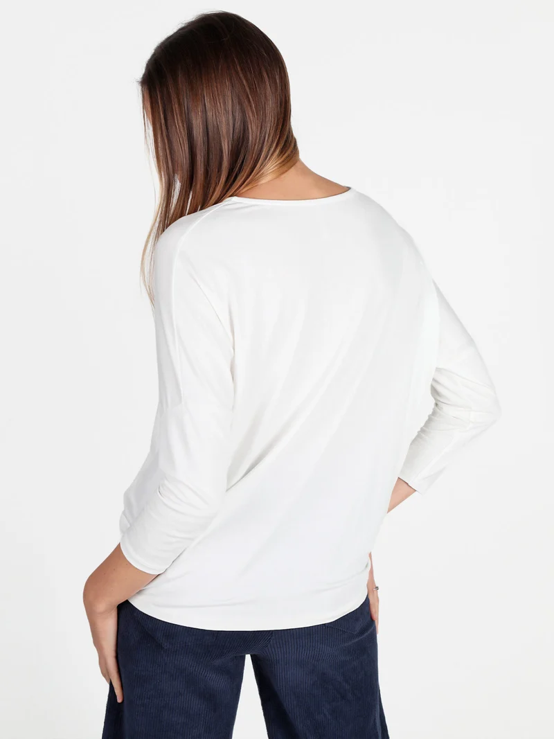 Maglia donna con maniche a pipistrello - bianco