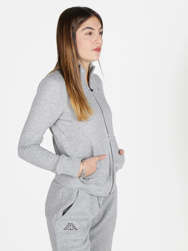 Felpa invernale da donna full zip - grigio