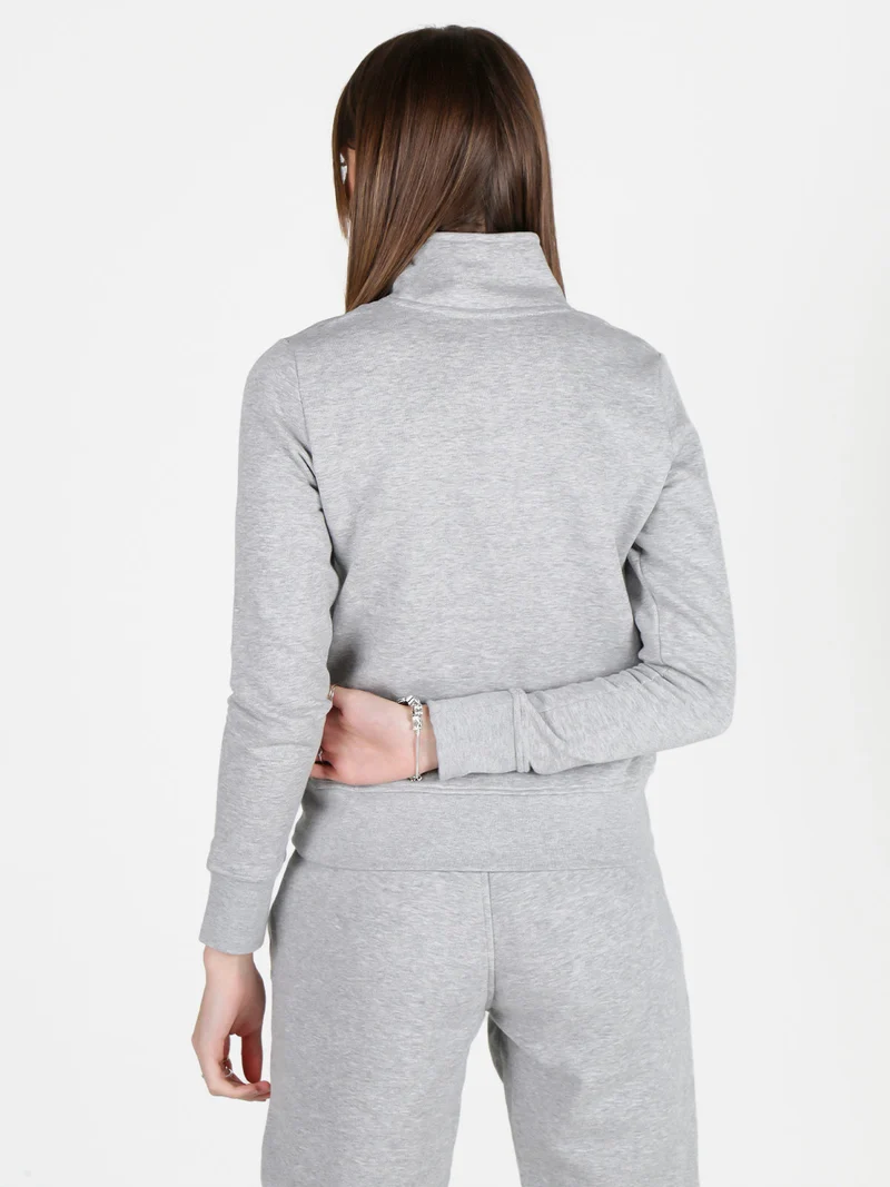 Felpa invernale da donna full zip - grigio