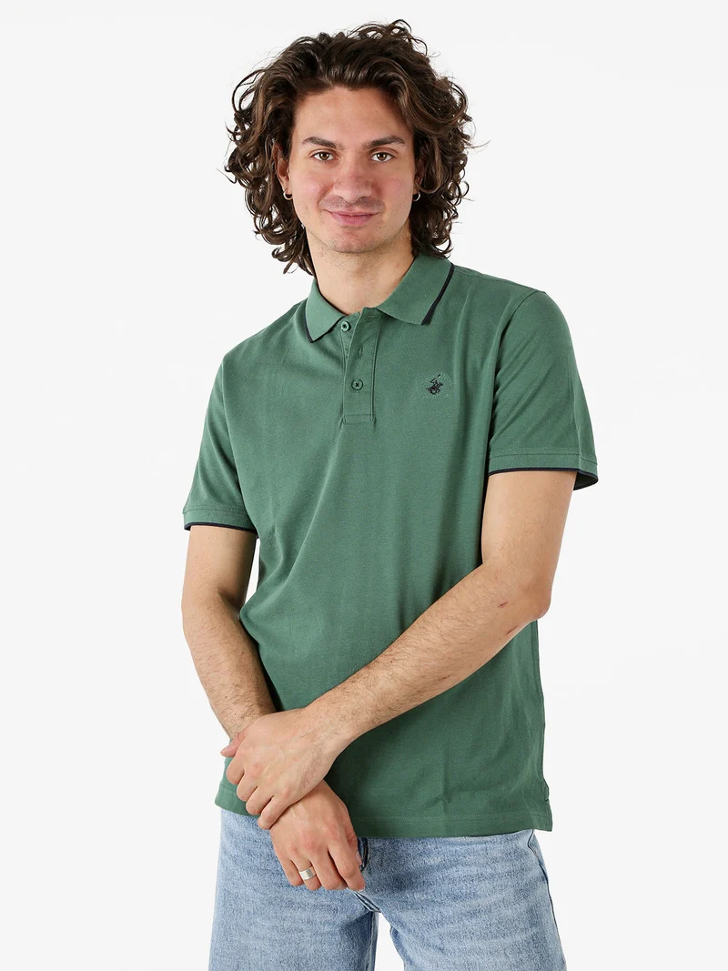 Polo da uomo a maniche corte in cotone - verde