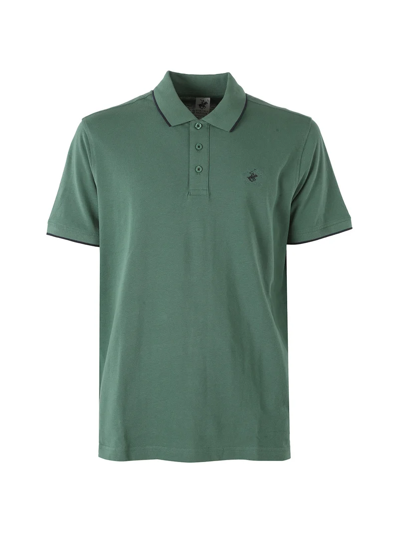 Polo da uomo a maniche corte in cotone - verde