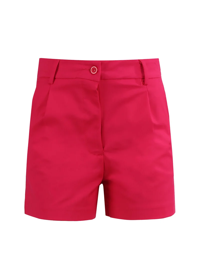 Shorts donna a vita alta - fucsia
