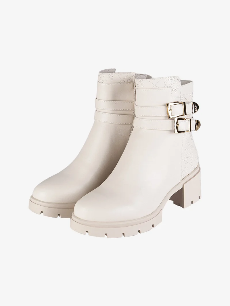Stivaletti donna con zip - beige