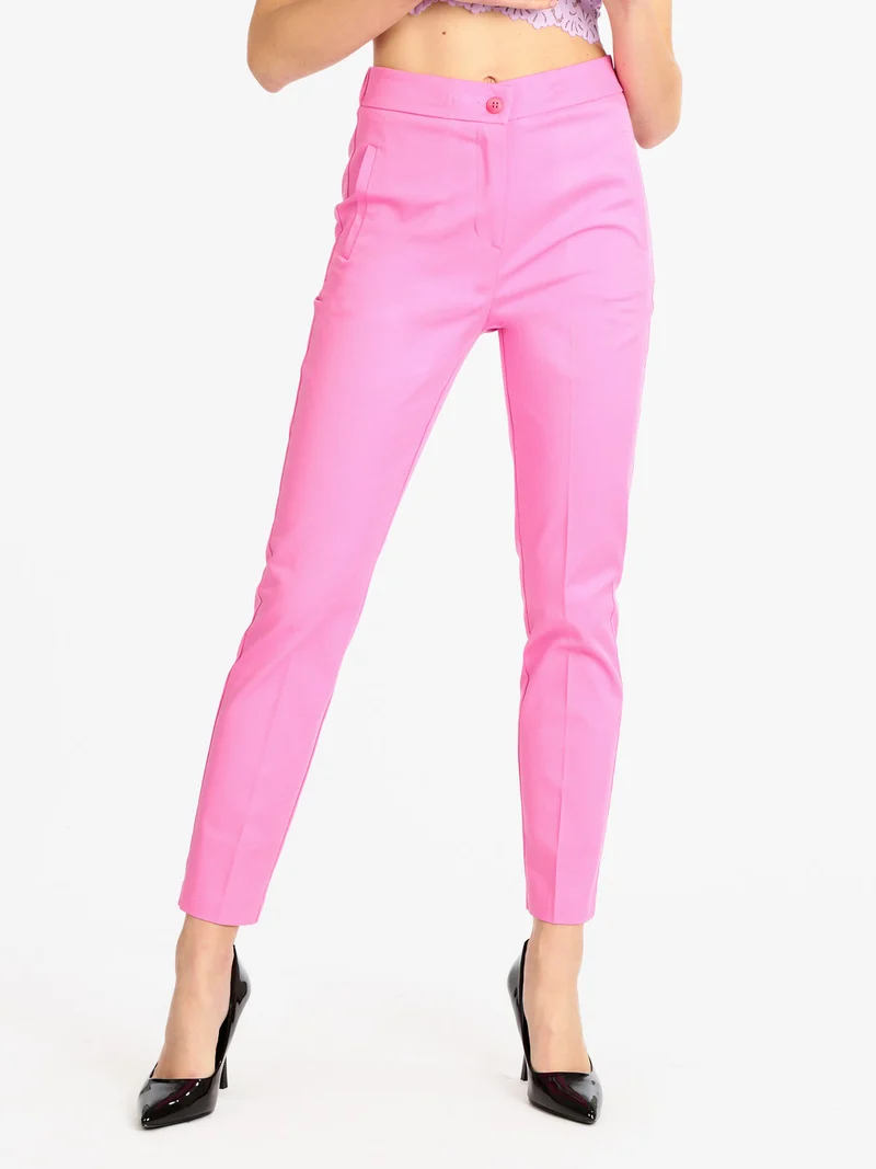 Pantaloni eleganti in cotone donna - fucsia