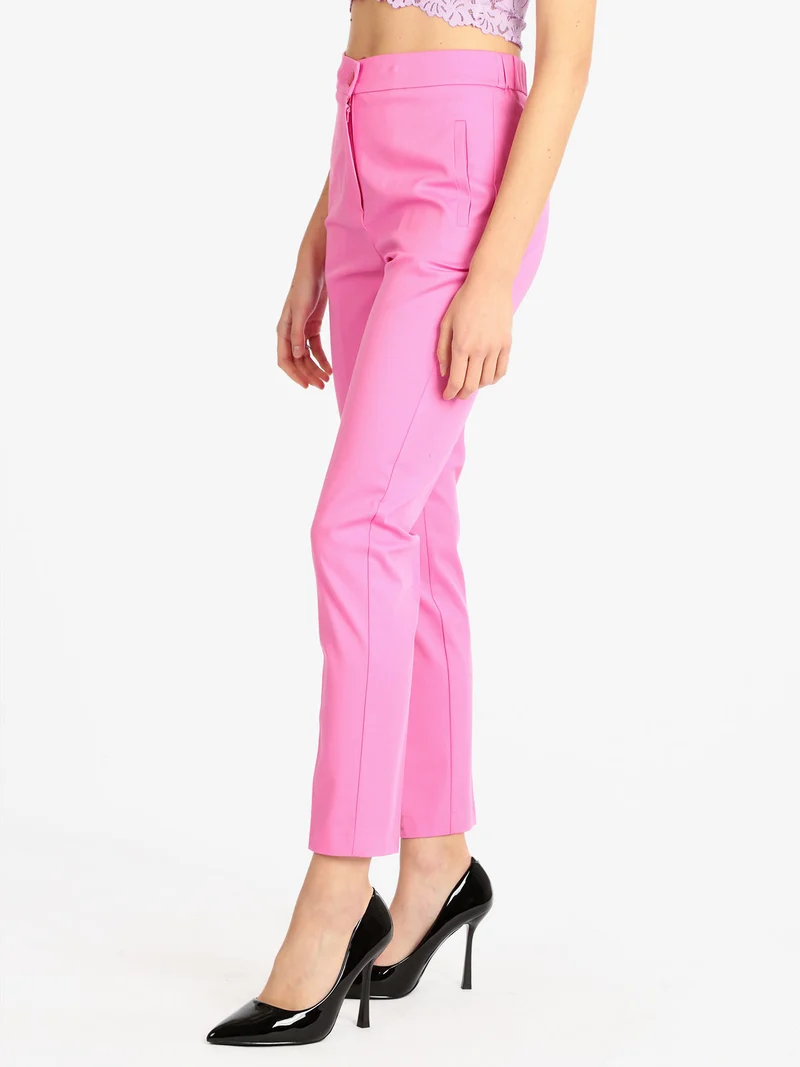 Pantaloni eleganti in cotone donna - fucsia