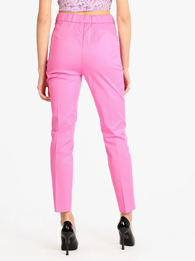 Pantaloni eleganti in cotone donna - fucsia