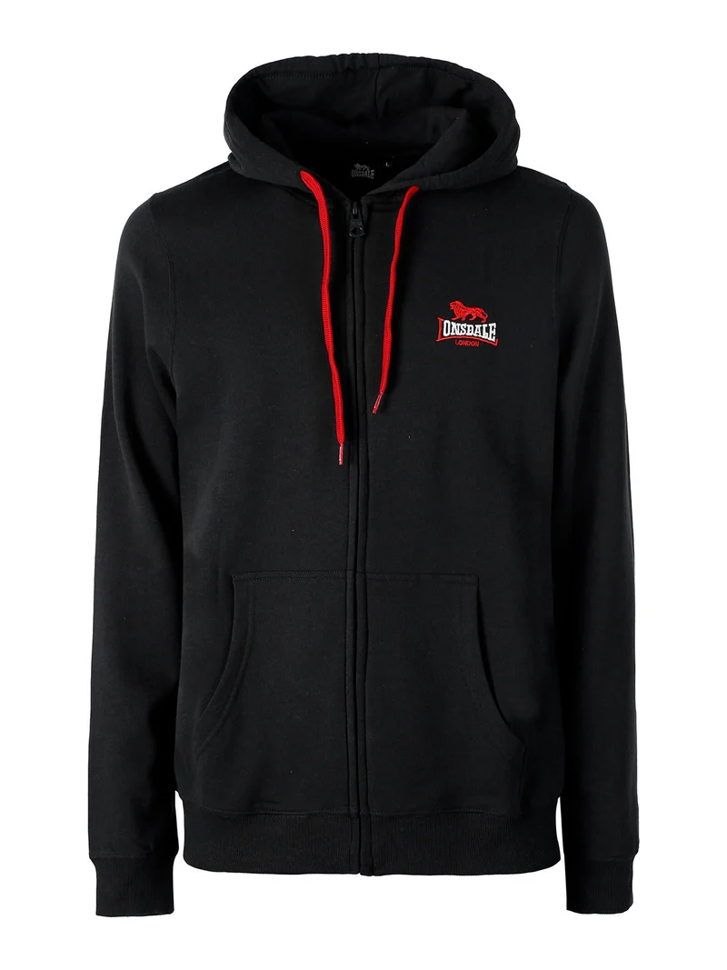 Felpa sportiva da uomo con cappuccio e zip - nero