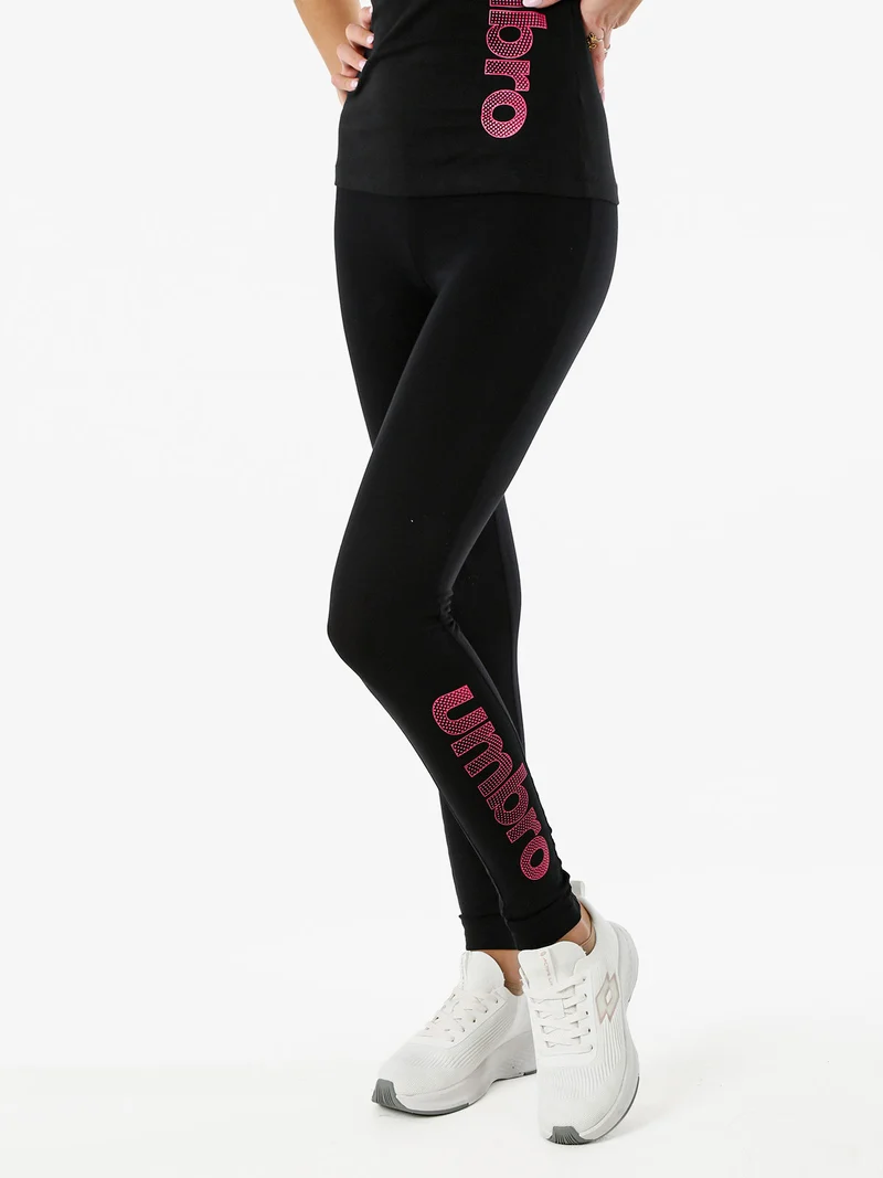 Leggings sportivi da donna con logo - fucsia