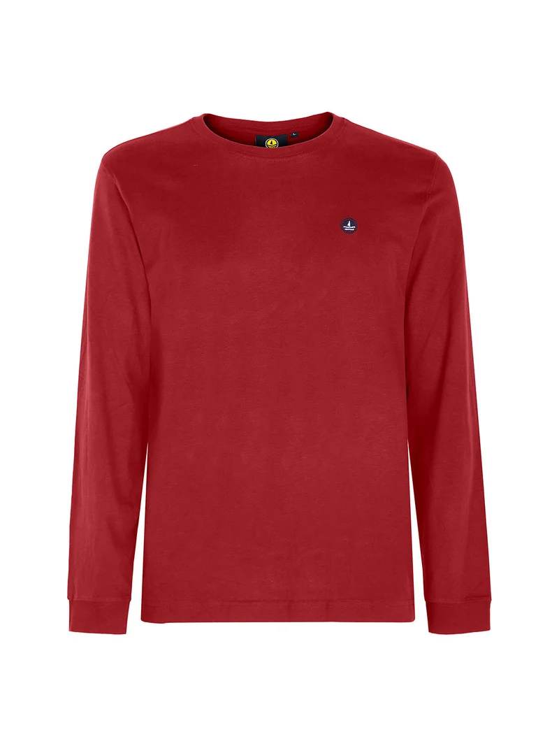 T-shirt uomo girocollo a maniche lunghe - rosso