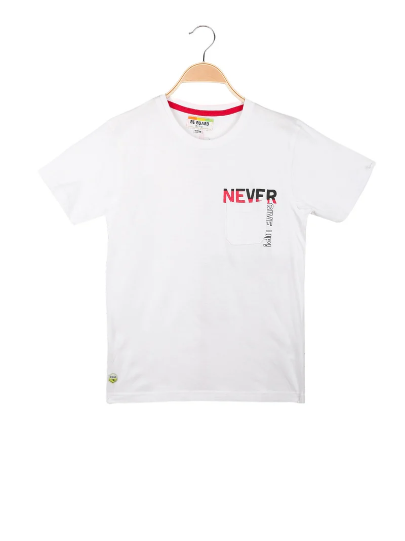 T-shirt manica corta ragazzo con taschino - bianco