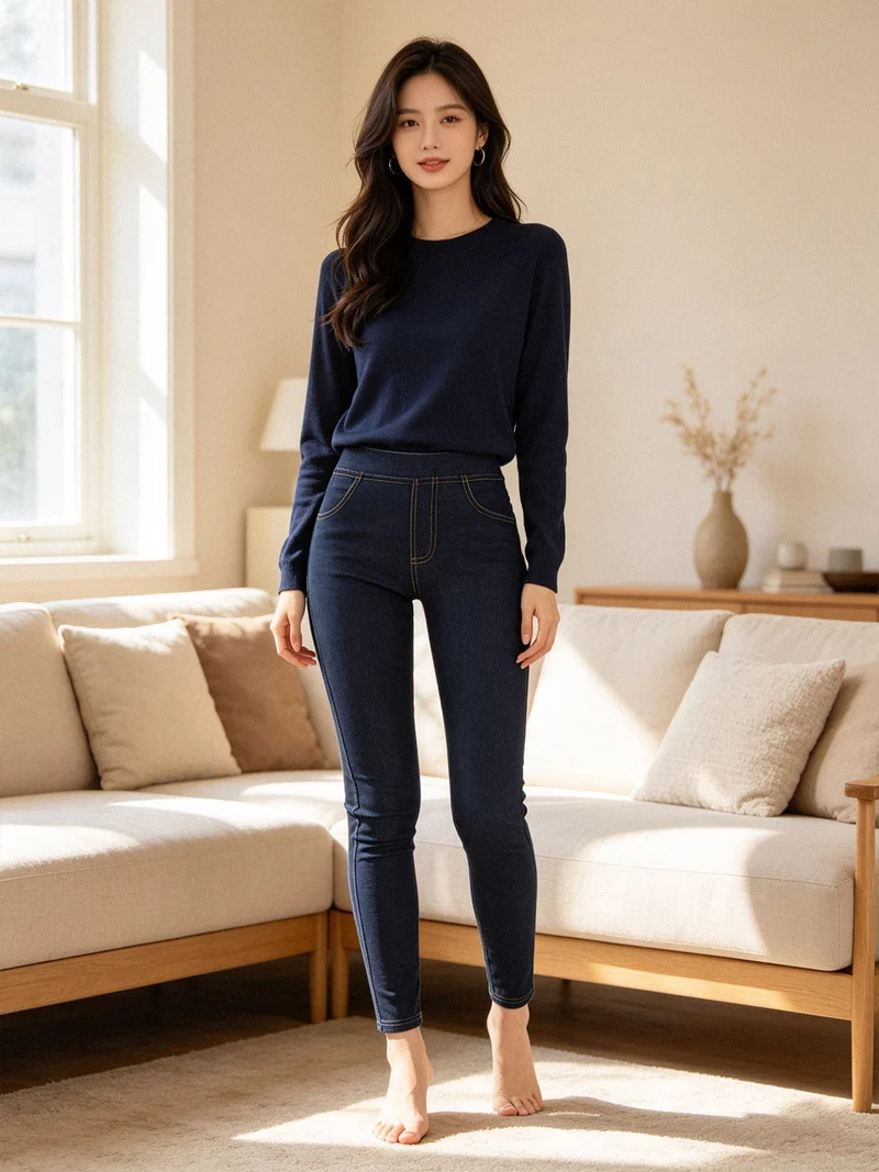 Jeggings donna con interno felpato - jeans